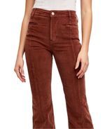 Corduroy Red Flare Pants Photo 0