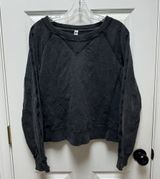 Lululemon Loop Back Crew Women's Sweatshirt Size 10 Black Acid Athletic Cropped Photo 0