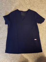 FIGS Scrub Top Women’s Two-Pocket Navy Blue Photo 0