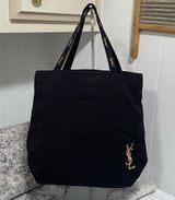 New YSL Parfums Canvas Tote in Black Photo 0