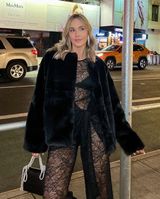 L'Agence  Black Jumsuit Sheer Photo 0