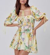 FOR LOVE & LEMONS Leigh floral mini dress in Buttercreme Photo 0
