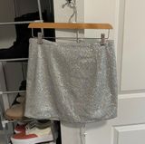 Forever 21 Silver Sequin Mini Skirt Photo 0