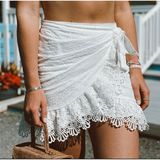 Selfie Leslie eyelet crochet detail wrap skirt Photo 0