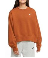 Nike  Crop Crewneck EUC size small oversized fit burnet orange brown Photo 0