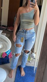 NWT Light Wash Mom Jeans Size 26 Photo 0