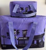 NWT Trader Joes Insulated Bag Cooler Set Reusable Lavender 1 Large & 1 mini Purple Photo 0