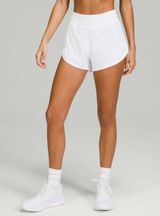 Lululemon  Track That High Rise Lined Short 3" White Size 10 Run Gym Photo 0
