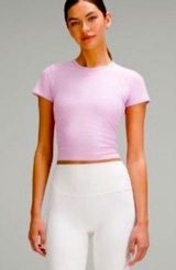 Lululemon All it takes Ribbed Nulu T shirt Pink Size 4 Photo 0