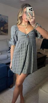 Plaid Babydoll Mini Dress Photo 0