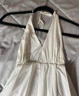 White Formal Tie Maxi Dress Photo 0