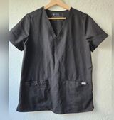 Figs Women’s Catarina Black 2 Front Pockets Scrub Top Photo 0