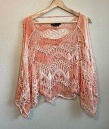 BCBG Maxazria Crochet Bohp Shawl Sweater Beach Coverup Size Small Photo 0