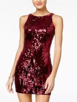 NWT Sequin Formal Dress Red Size M Photo 0