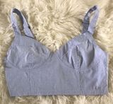 Blue Pinstriped Bralette/Bustier Size M Photo 0