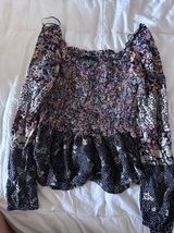 Western Navy blue floral blouse Photo 0