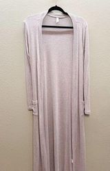 Elan Grey Long Sleeve Open Front Duster Cardigan - Medium Photo 0