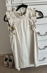 Cream Leather Dress Photo 0