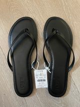 J.Crew Black Leather Flip Flops Photo 0