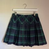 Urban Coco Blackwatch Plaid Pleated Mini Skirt Pull On Stretch Skater Girlhood L Photo 0
