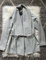 Gray Wrap Front Coat Photo 0