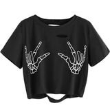 Punk Metal Rocker Cropped Ripped Shredded Emo T Shirt Crop Top Medium Large NEW Hot Topic Photo 0