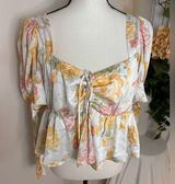 WAYF Floral‎ Satiny Top Sz XL NWT Photo 0