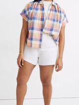 NEW White High-Rise Sleek Denim Shorts 32 Classic Summer Photo 0