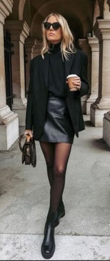 Spanx Vegan Leather mini skirt size large Photo 0