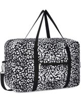 New Packable Travel Duffel Bag Tote Carry on Luggage Sport Duffle black leopard Photo 0