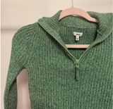 Aerie Quarter-Zip Sweater Green Photo 0