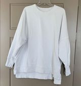 AERIE WHITE CREW SWEATSHIRT OVERSIZED LARGE Photo 0
