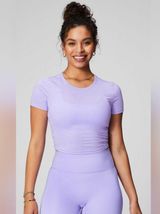 NWT Fabletics Fields of Lilac Heather Dry-Flex Open Back Twist Tee (XL) Photo 0