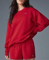 Alo Crewneck Yoga Pullover Red Photo 0