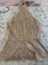 Gold Sequin Halter Top Photo 0