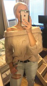 Moda Blush Pink Off The Shoulder Sweater  Photo 0