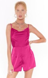 Nasty Gal Satin Romper Photo 0