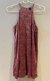 Design Lab Crushed Velvet Pink Dress Photo 0