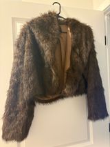 Black and brown fur coat size medium  Photo 0