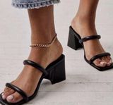 Free People Parker Double Strap Heel Black 38 Photo 0