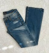 EXPRESS Rerock Distressed Boot Cut Jeans Size 0 Photo 0