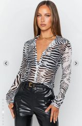 Princess Polly Zebra Print Cropped Long sleeve Photo 0