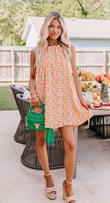 	Pressed For Paradise Mini Dress - M / Orange Photo 0