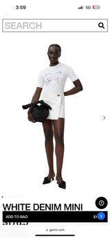 Ganni NWT White Denim Mini Skirt Photo 0