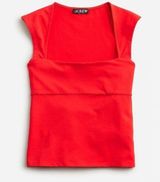 J Crew Squareneck cap-sleeve top in stretch cotton blend Photo 0