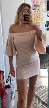 Eliza J Off The Shoulder Pink Bodycon Dress Photo 0