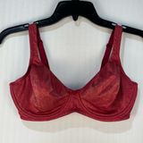 Victoria’s Secret Red Gold Glitter Flecked Bra Women’s Size 36D Wired Unlined Photo 0