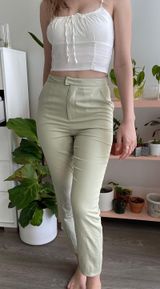 Missguided Sage Green Cigarette Trousers Photo 0