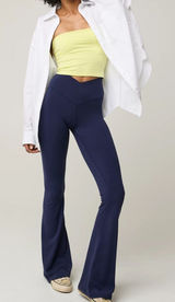 OFFLINE By Aerie Real Me High Waisted Crossover Flare Legging in Royal Navy Photo 0