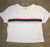 Brandy Melville Rainbow Stripe Cropped Tee Photo 0